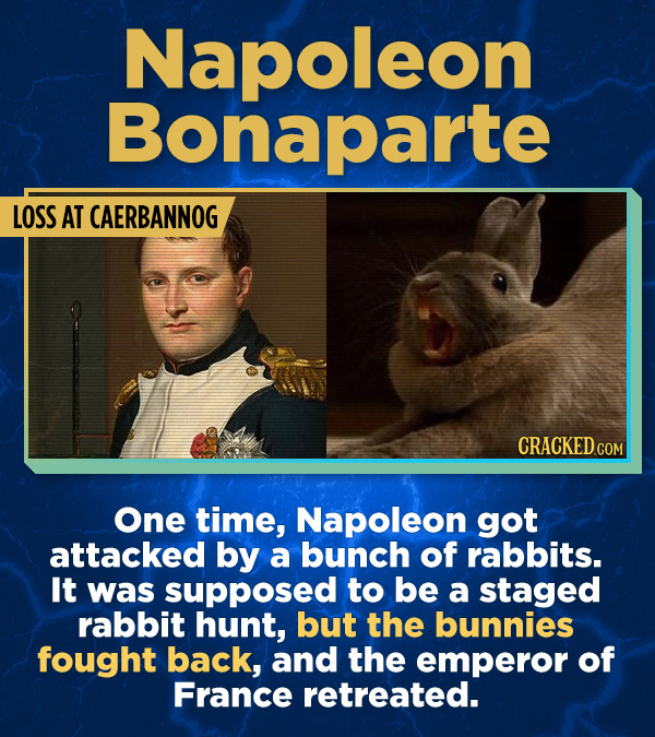 17 Surprising (True) Facts About Awful People - One time, Napoleon got attacked by a bunch of rabbits. It was supposed to be a staged rabbit hunt, but