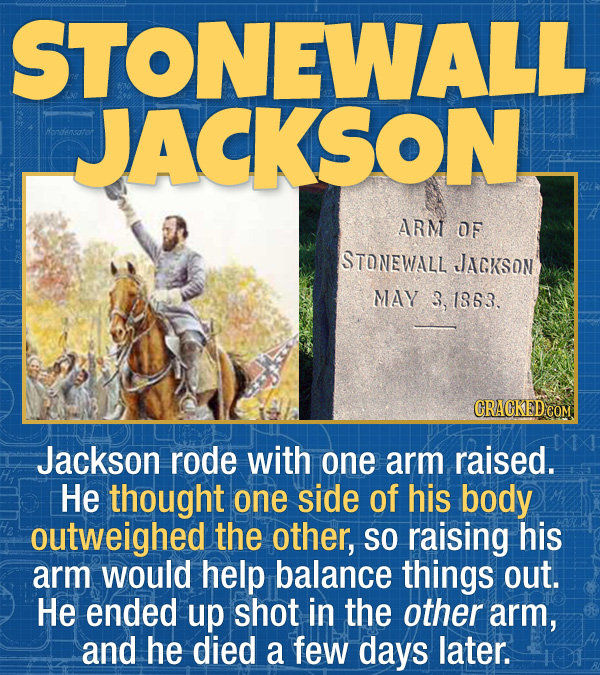 15 Bizarre Habits Of Incredibly Successful People - Jackson rode with one arm raised. He thought one side of his body outweighed the other, so raising