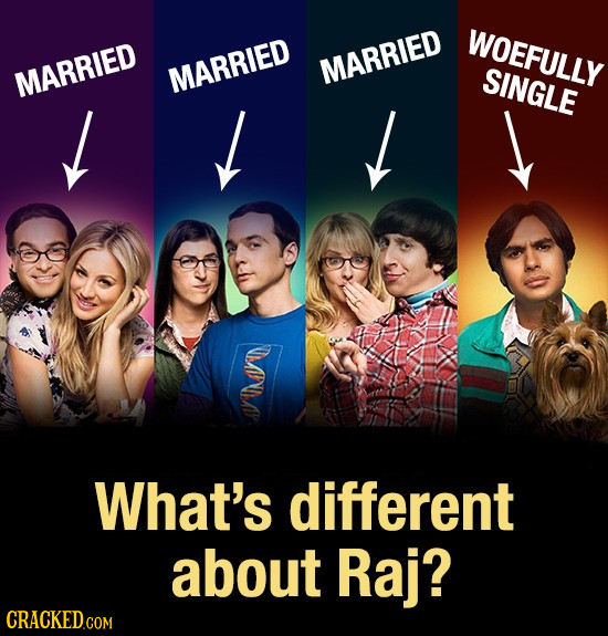 WOEFULLY MARRIED MARRIED MARRIED SINGLE What's different about Raj?