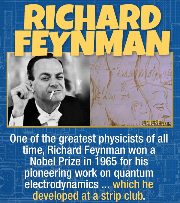 15 Bizarre Habits Of Incredibly Successful People - One of the greatest physicists of all time, Richard Feynman won a Nobel Prize in 1965 for his pion
