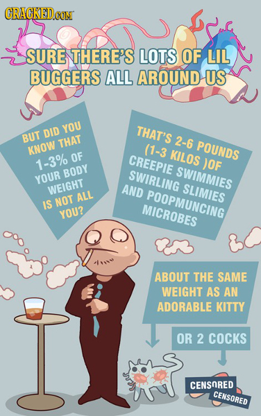 CRACKEDCOMT SURE THERE'S LOTS OF LIL BUGGERS ALL AROUND US YOU THAT'S DID BUT THAT 2-6 (1-3 POUNDS KNOW KILOS OF 1-3% CREEPIE )OF BODY SWIRLING SWIMMI