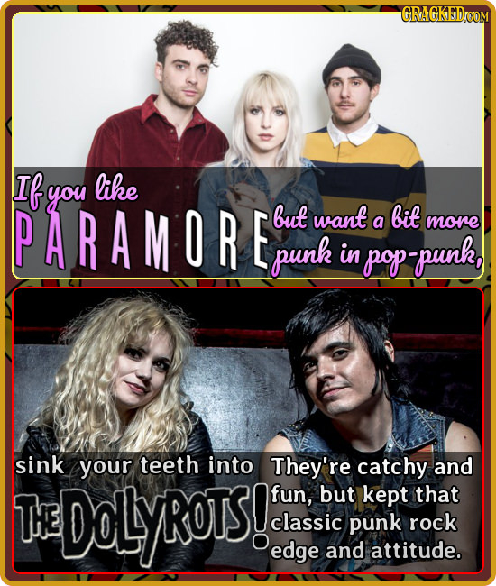 GRAGKEDCOM If like you PARAMORE but want bit a mone punk in pop op-punk, sink your teeth into They're catchy and THE DOLYROTS!! fun, but kept that cla