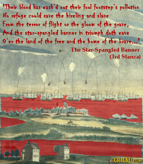 Their blood has wash'd out their foul. footstep's pollution No refuge could save the hireling and slave From the teror of flight the gloom of the or