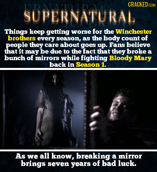 ERDrDnATral CRACKEDcO Things keep getting worse for the Winchester brothers every season, as the body count of people they care about goes up. Fans be