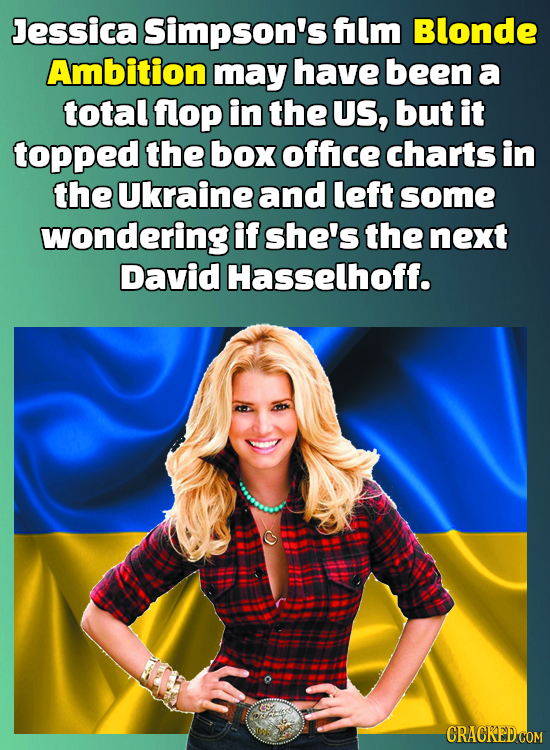 Jessica Simpson's film Blonde Ambition may have been a total flop in the US, but it topped the box office charts in the Ukraine and left some wonderin