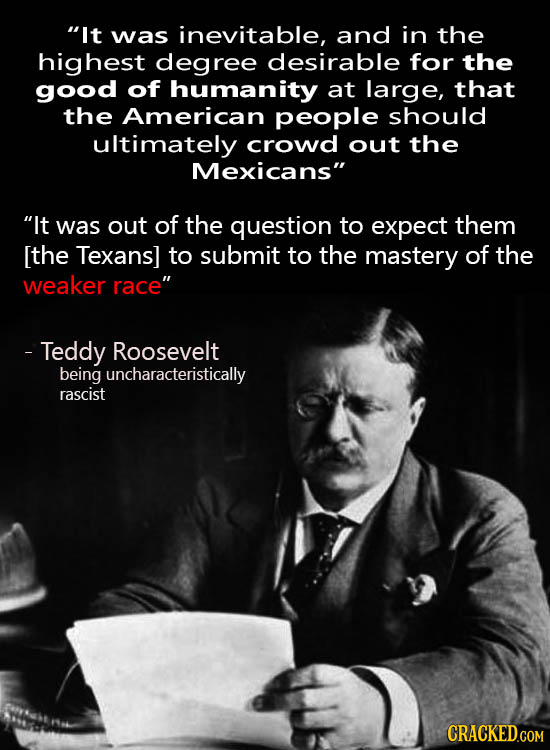 It was inevitable, and in the highest degree desirable for the good of humanity at large, that the American people should ultimately crowd out the Me