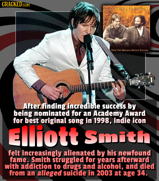 CRACKEDco COM GOO WILL HUNEINC Fron Tu MIRAMAX MOTION PeTuBE After finding incredibre success by being nominated for an Academy Award for best origina