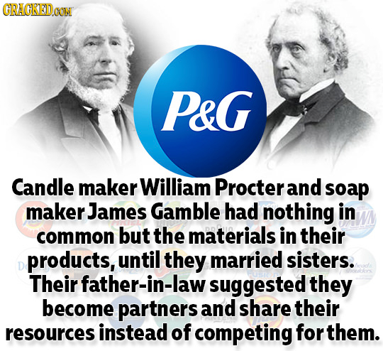GRAGKEDO PeG Candle maker William Procter and soap maker James Gamble had nothing in common but the materials in their products, until they married si