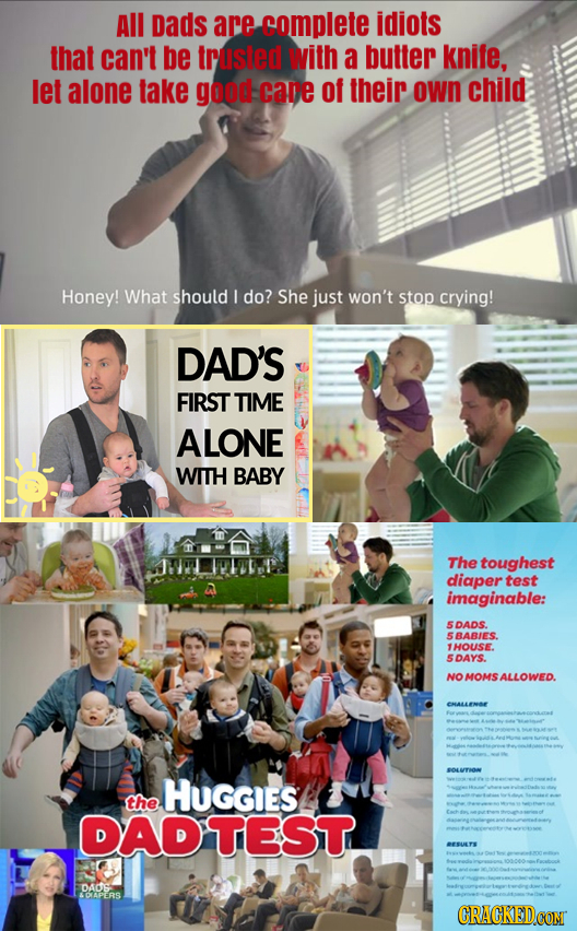 All DadS are complete idiots that can't be trusted with a butter knife, let alone take good care of their own child Honey! What should I do? She just