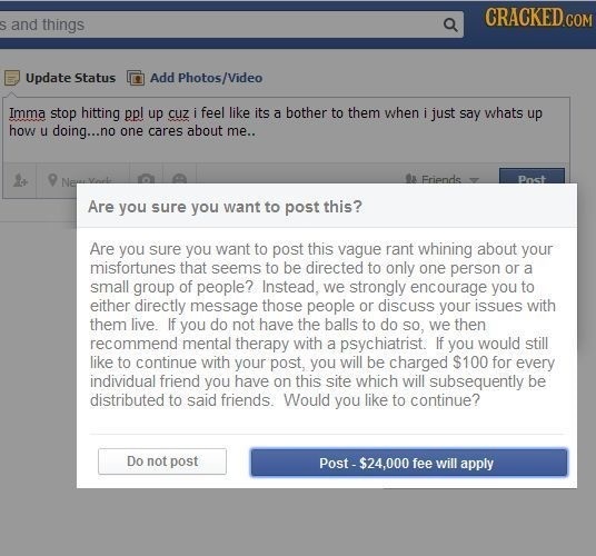and things Update Status Add Photos/Video Imma stop hitting ppl up cuz i feel like its a bother to them when i just say whats up how u doing...no one
