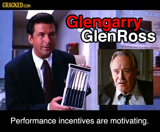 Glengarry LALAS INCINTIV GlenRoss Performance incentives are motivating. 