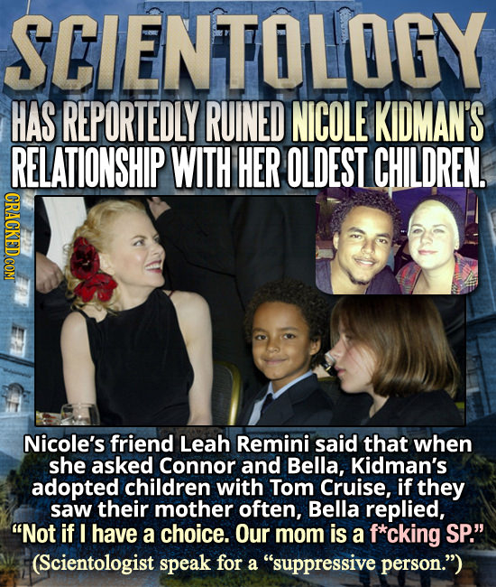 SCIENTOLOGY HAS REPORTEDLY RUINED NICOLE KIDMAN'S RELATIONSHIP WITH HER OLDEST CHILDREN, Nicole's friend Leah Remini said that when she asked Connor a
