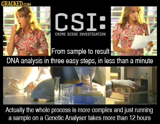 CRACKEDG COM CSI: CRIME SCENE INVESTIGATION From sample to result DNA analysis in three easy steps, in less than a minute Actually the whole process i
