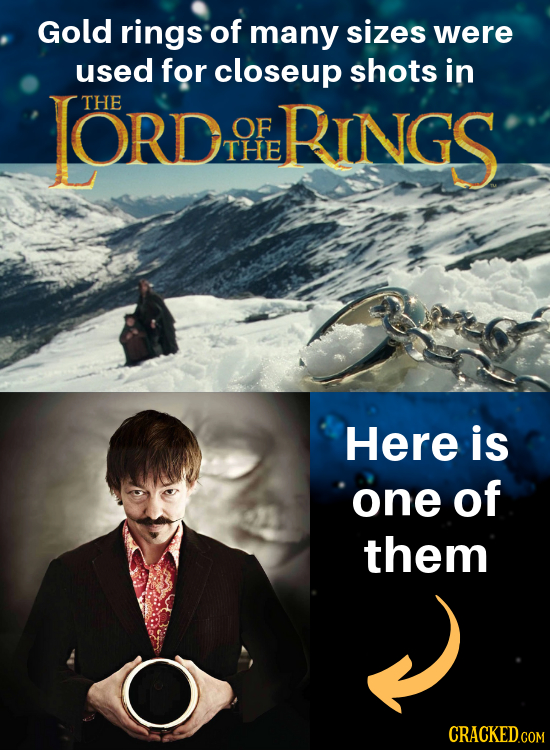 Gold rings of many sizes were used for closeup shots in LORD THE OF RINGS THE Here is one of them