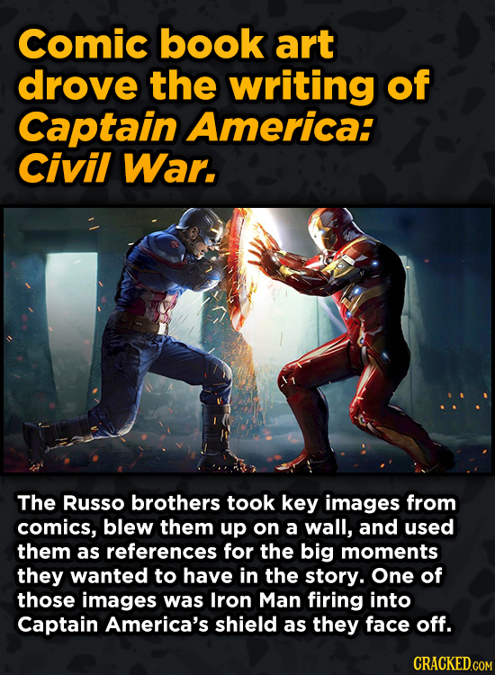 Bonkers Ways Famous Creators Made Iconic Works -Comic book art drove the writing of Captain America: Civil War.