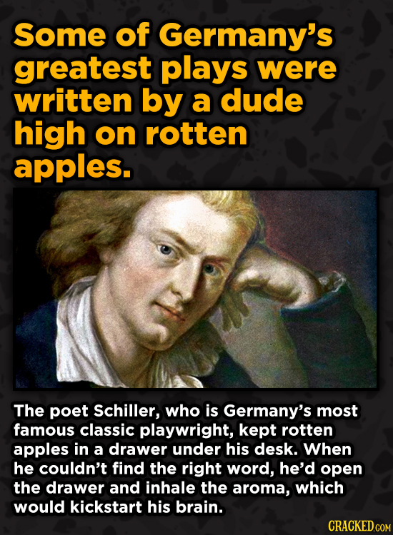 Bonkers Ways Famous Creators Made Iconic Works -Some of Germany's greatest plays were written by a dude high on rotten