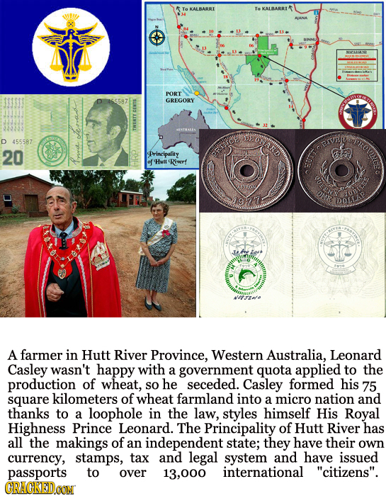 KALRARRIA To KALBARRI To &u AANA MITANE PORT GREGORY CENTS 1OULT IWENTY D Terad ENE 20 L8 Principality of Hutt River! Rrvid ARP auu ONE 197/7: U A far