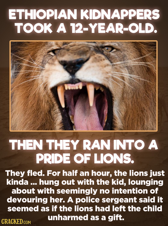 20 Bizarre Crimes You Won't Believe Actually Happened - Men who kidnapped a 12-year-old girl in rural Ethiopia in 2005 had a lot to worry about: venge