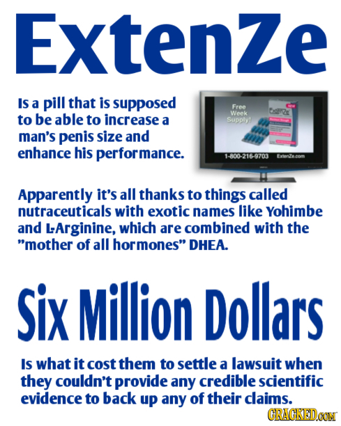 Extenze IS a pill that is supposed Free tsre to be able to increase Week a Supply man's penis size and enhance his performance. 1-800-216-9703 Apparen