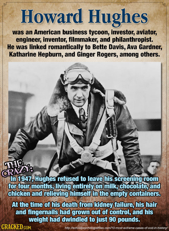 Howard Hughes was an American business tycoon, investor, aviator, engineer, inventor, filmmaker, and philanthropist. He was linked romantically to Bet