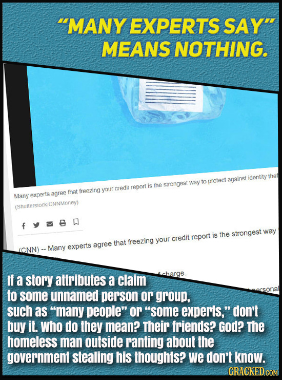 MANY EXPERTS SAY MEANS NOTHING. identity thef to protect against is the strongest way credit report freezing your Many experts agree that (Shutterst