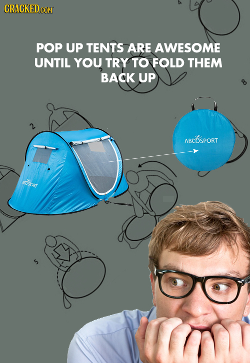 POP UP TENTS ARE AWESOME UNTIL YOU TRY TO FOLD THEM BACK UP ABCOSPORT SDORT