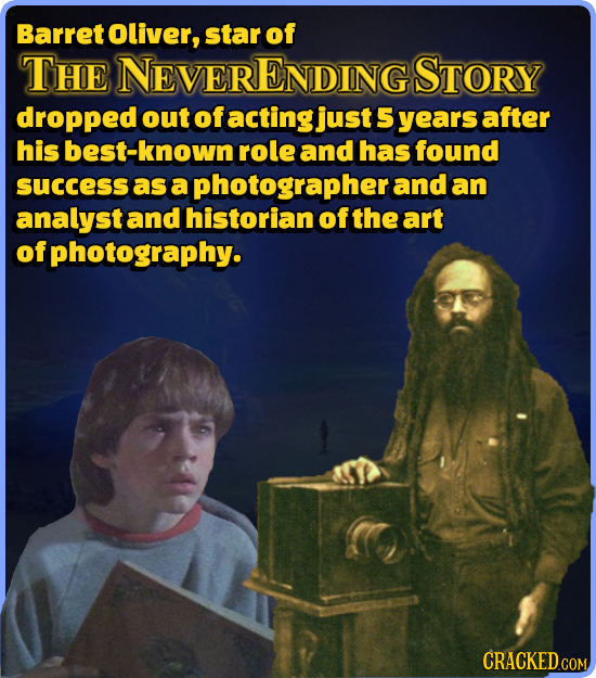 Barret Oliver, star of THE NEVERENDING STORY dropped out of acting just 5 years after his best-known role and has found success as a photographera and
