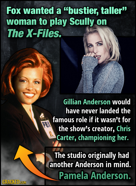 Fox wanted a bustier, taller' woman to play Scully on The X-Files. Gillian Anderson would have never landed the famous role if it wasn't for the sho