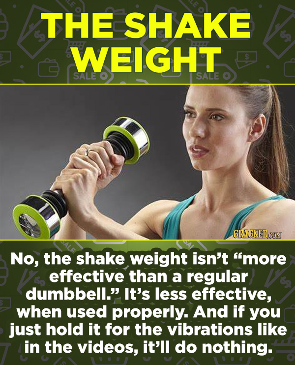 16 Products In Wide Use (That Don't Do Much) - No, the shake weight isn’t “more effective than a regular dumbbell.” It’s less effective, when used pro