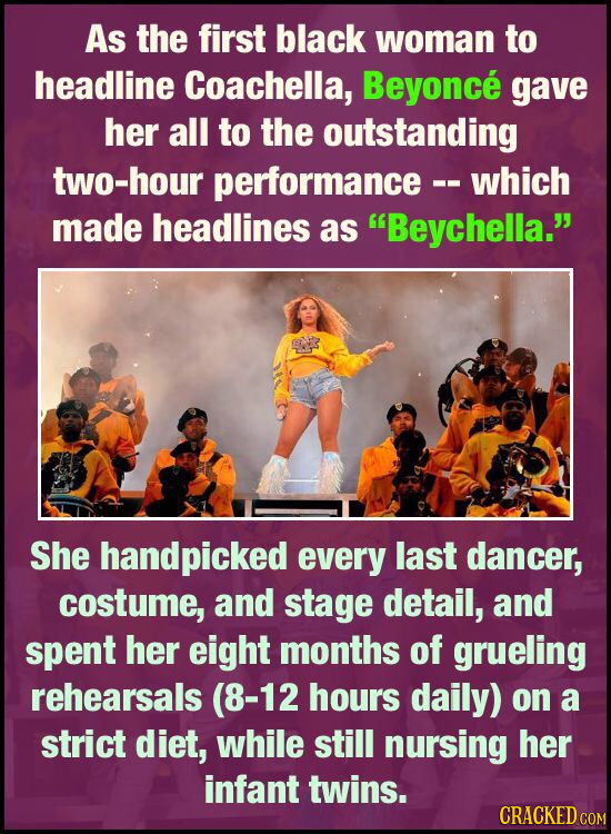 As the first black woman to headline Coachella, Beyonce gave her all to the outstanding two-hour performance- which made headlines as Beychella. She