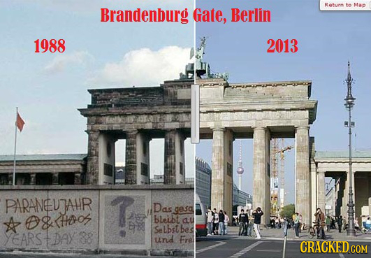 Return Brandenburg to Map Gate, Berlin 1988 2013 PARANEUJAUR Das gesa O& HO bleibt u Se Lbst bes EARS BAX und Fre CRACKED COM 