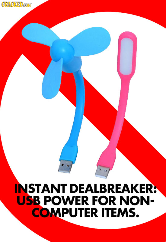 CRACKEDOON INSTANT DEALBREAKER: USB POWER FOR NON- COMPUTER ITEMS. 