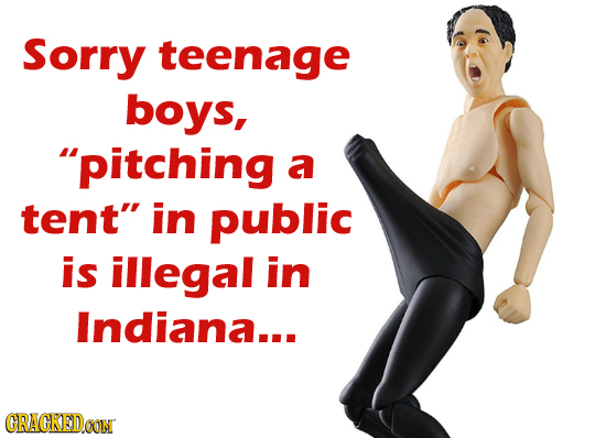 Sorry teenage boys, pitching a tent in public is illegal in Indiana... CRACKEDCON 