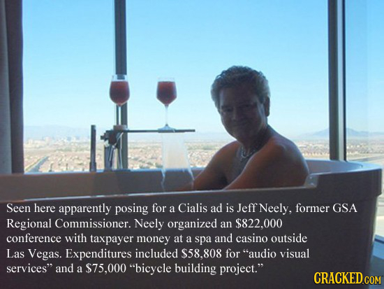 Seen here apparently posing for a Cialis ad is Jeff Neely, former GSA Regional Commissioner. Neely organized an $822.000 conference with taxpayer mone