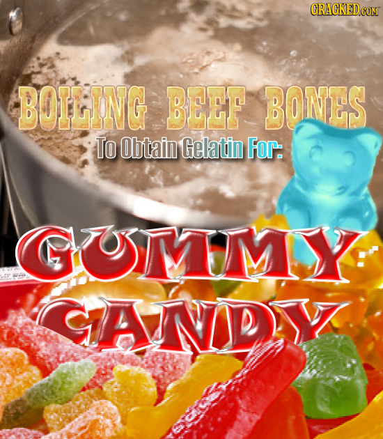BOILING BEEF BONES TO Obtain Gelatin For: GOMMY: GANDAY 
