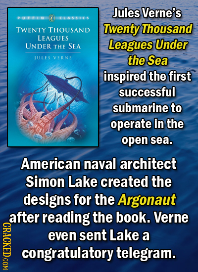 Jules Verne's PUFFIN 8 CLASSICS Twenty Thousand TWENTY THOUSAND LEAGUES Leagues Under UNDER THE SEA JULES VERNE the Sea inspired the first successful