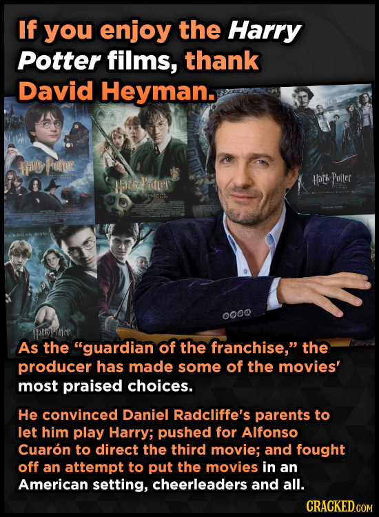 If you enjoy the Harry Potter films, thank David Heyman. Puy Pofer Atee at Poiter ITS n'Se 0000 artyifer As the guardian of the franchise, the produ