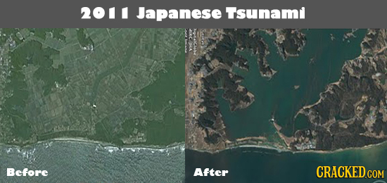 2011 Japanese TSunami Before After 