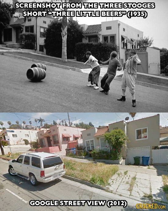 SCREENSHOT FROM THE THREE STOOGES SHORT THREE LITTLE BEERSPO935) GOOGLE STREET VIEW (2012)