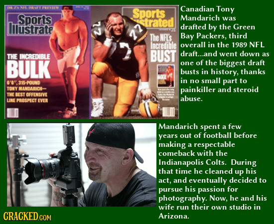 OR PTIW Sports Canadian Tony Sports lilustrate 72 trated Mandarich was drafted by the Green TheNFL's Bay Packers, third Incredible overall in the 1989