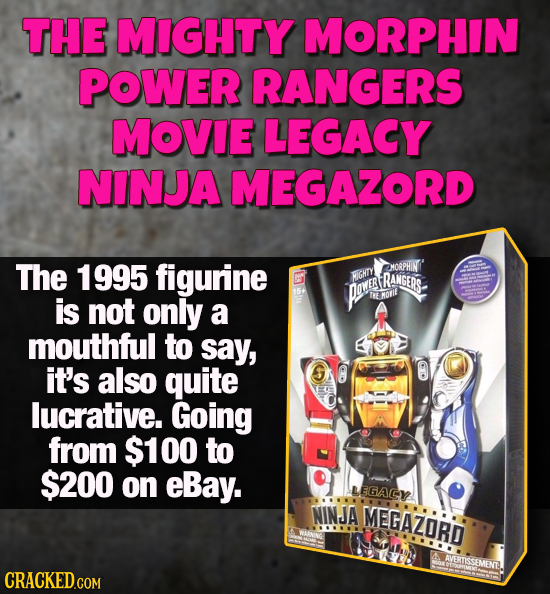 THE MIGHTY MORPHIN POWER RANGERS MOVIE LEGACY NINJA MEGAZORD The 1995 figurine FIGHTY RANGERS NORPHIN DOWER is not only NnotE a mouthful to say, it's 