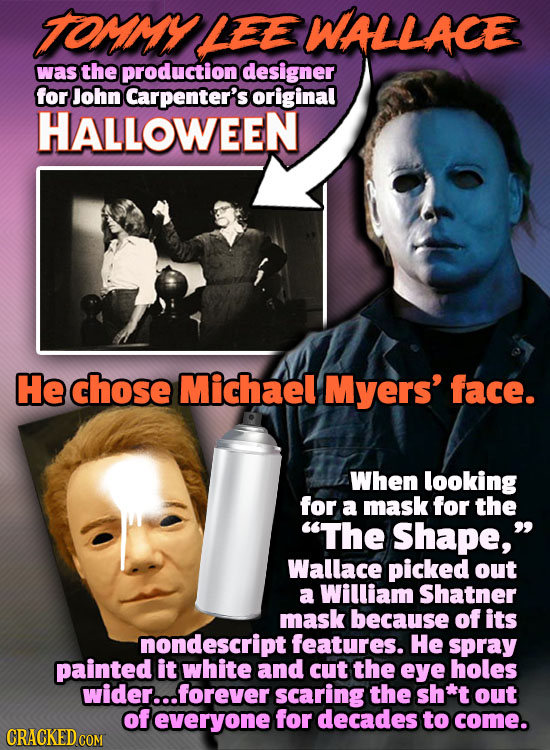 TOMMLEE WALLACE was the production designer for John Carpenter's original HALLOWEEN He chose Michael Myers' face. When looking for a mask for the The