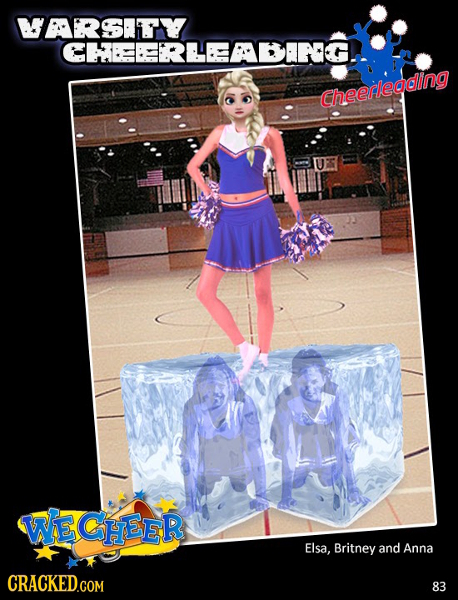 WARSITY CHEEEERLEEABIRG. Cheerleading WE CHEER Elsa, Britney and Anna CRACKED.COM 83