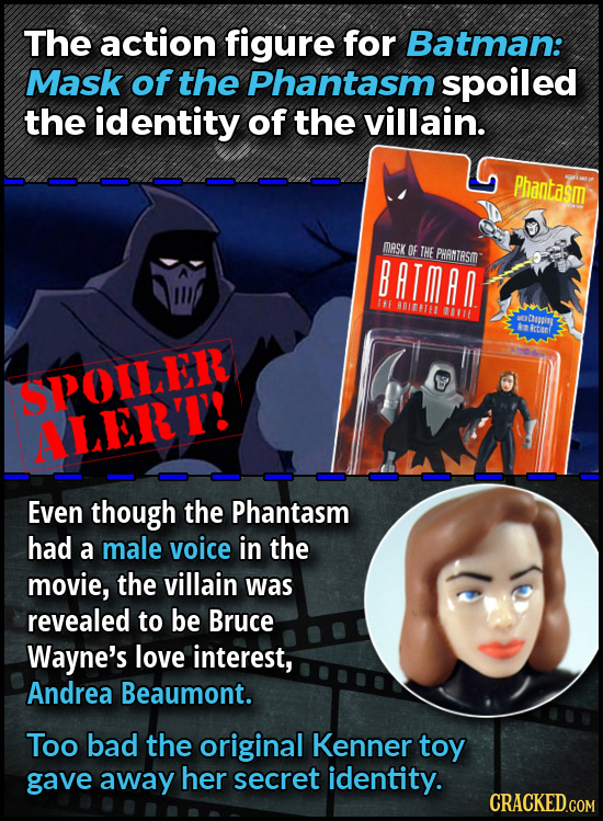 The action figure for Batman: Mask of the Phantasm spoiled the identity of the villain. Phantasm MASK OF THE PHANTAST BATmAn 1F BOISRTI S11 acag A Rct