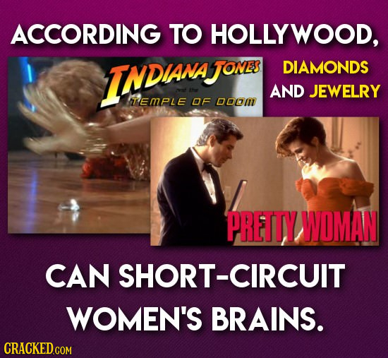 ACCORDING TO HOLLYWOOD, INDANA JONES DIAMONDS AND JEWELRY TEMPLE OF DODI PRETTY WOMAN CAN SHORT-CIRCUIT WOMEN'S BRAINS.