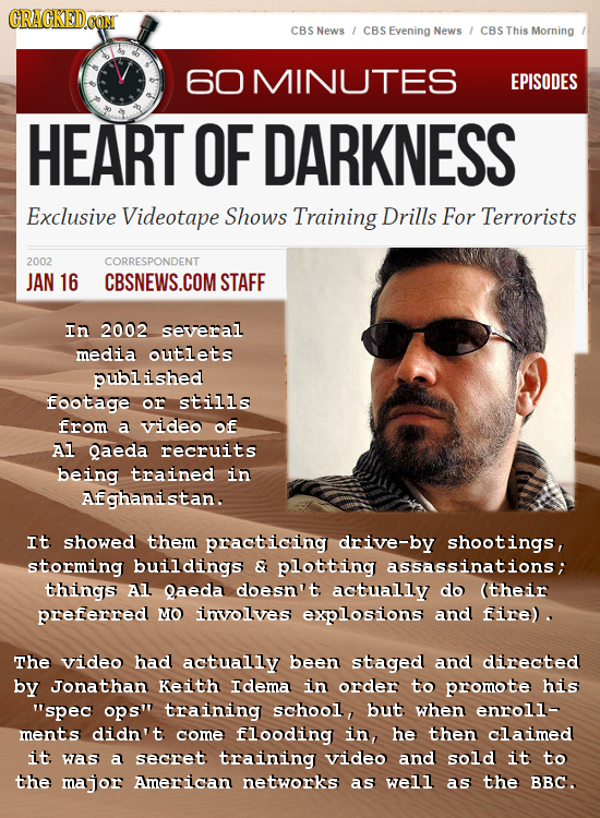 CRACKEDO CBS News CBS Evening News CBS This Morning 60MINUTES EPISODES HEART OF DARKNESS Exclusive Videotape Shows Training Drills For Terrorists 2002