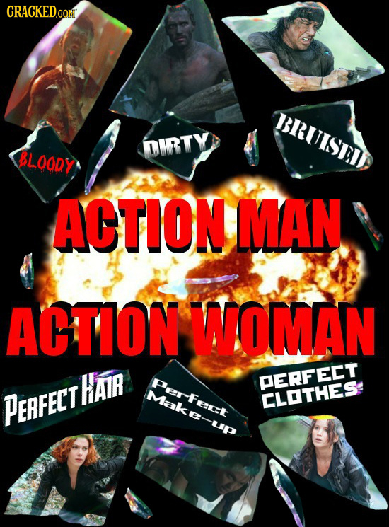 CRACKEDGON BRUISED DIRTY BLOODY ACTION MAN ACTION WOMAN HATA HErFect PERFECT PEAFECT Mak CLOTHES