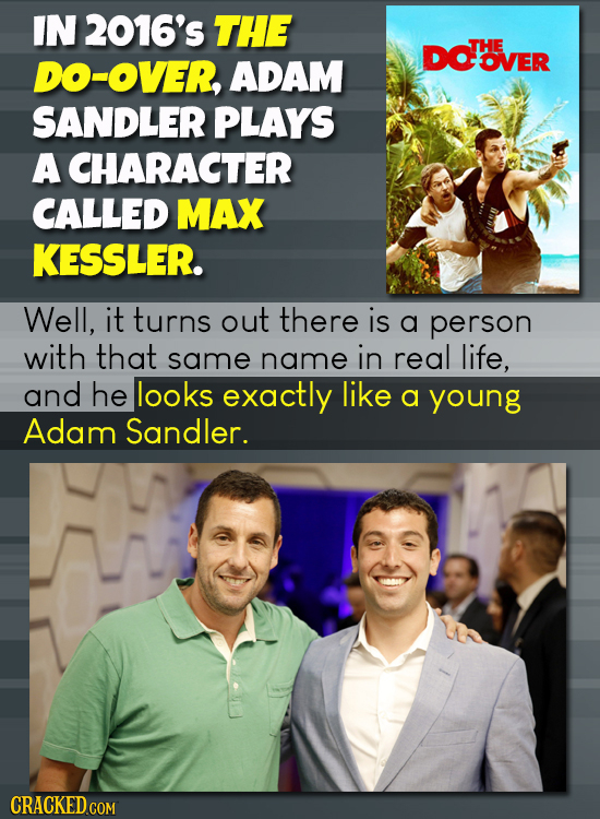IN 2016's THE DOVER THE DO-OVER, ADAM OVER SANDLER PLAYS A CHARACTER CALLED MAX KESSLER. Well, it turns out there is a person with that same name in r