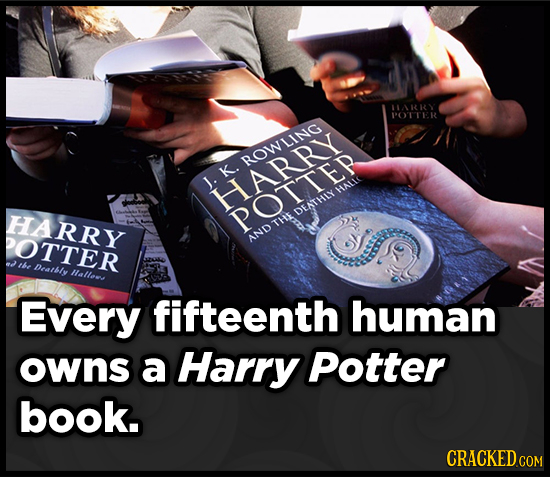 I1ARRY POTTER ROWLING J. K. HARRY HALIC HARRY POTTEP DEATHIY THE POTTER AND the Deathly Hallow Every fifteenth human owns a Harry Potter book. CRACKED