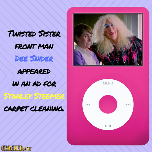 TWISTED SISTER FRONT MAN DEE SNIDER APPEARED IN AN AD FOR MENU SHAULEY ShBMee 144 >>1 CARPET CLEANING CRACKEDCONT